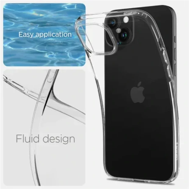 Husa Spigen Liquid Crystal pentru iPhone 15 Plus, Crystal Clear