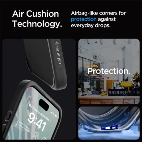 Husa Spigen Ultra Hybrid pentru iPhone 15 Pro, Matte Black