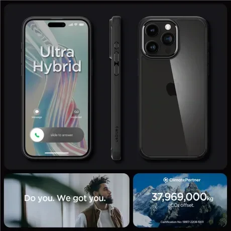 Husa Spigen Ultra Hybrid pentru iPhone 15 Pro, Matte Black