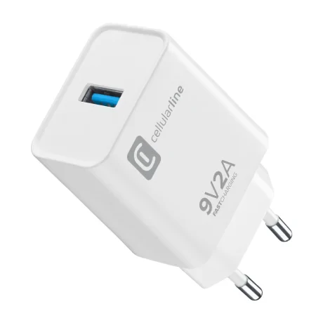 Incarcator Retea Cellularline USB 18W QC  Alb thumb