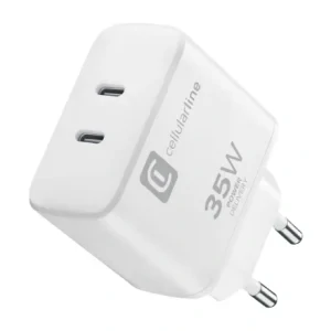 Incarcator Retea Dual Cellularline Usb-C 35W Alb