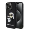 Karl Lagerfeld 3D Rubber Karl and Choupette Zadni Kryt pro iPhone 15 Pro Black