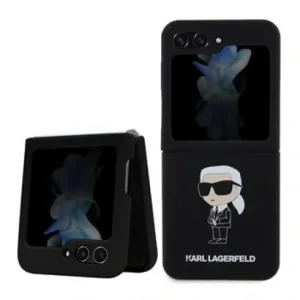 Karl Lagerfeld Liquid Silicone Ikonik NFT Zadni Kryt pro Samsung Galaxy Z Flip 5 Black