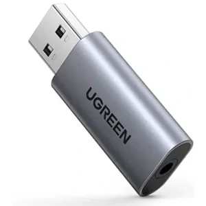 Placa de sunet Ugreen CM383 extern USB 2.0 (T) la 3.5 mm jack (M) gri