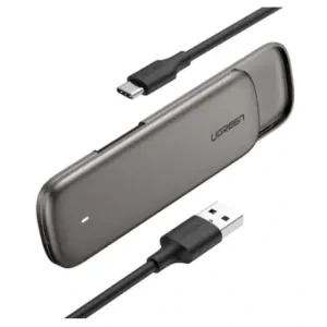 Rack extern Ugreen CM238 pentru SSD M.2 NGFF SATA cablu inclus USB la USB Type-C Gen 2 gri