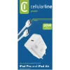 Set Incarcator Retea Cellularline 20W Type-C cu calbu Usb C-Usb C  Alb