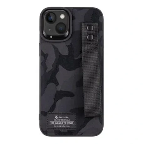 Tactical Camo Troop Drag Strap Kryt pro Apple iPhone 14 Plus Black thumb