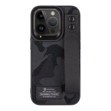 Tactical Camo Troop Drag Strap Kryt pro Apple iPhone 14 Pro Black thumb