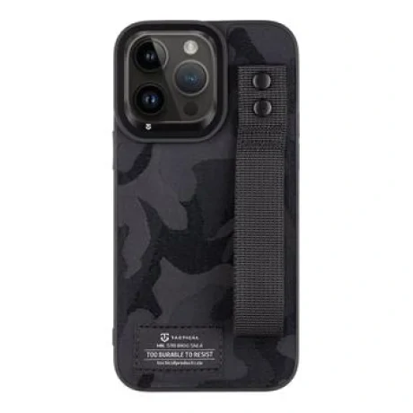 Tactical Camo Troop Drag Strap Kryt pro Apple iPhone 14 Pro Max Black thumb