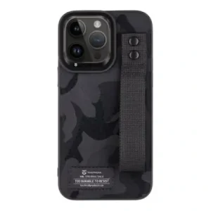 Tactical Camo Troop Drag Strap Kryt pro Apple iPhone 14 Pro Max Black