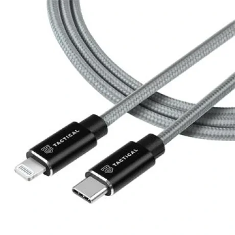 Tactical Fast Rope Aramid Cable USB-C/Lightning MFi 1m Grey thumb